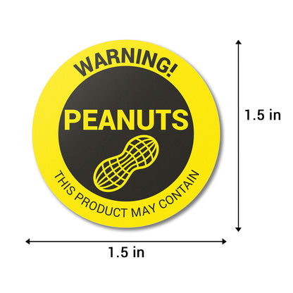 1.5 inch | Food Allergen: Warning! May Contain PEANUTS Stickers