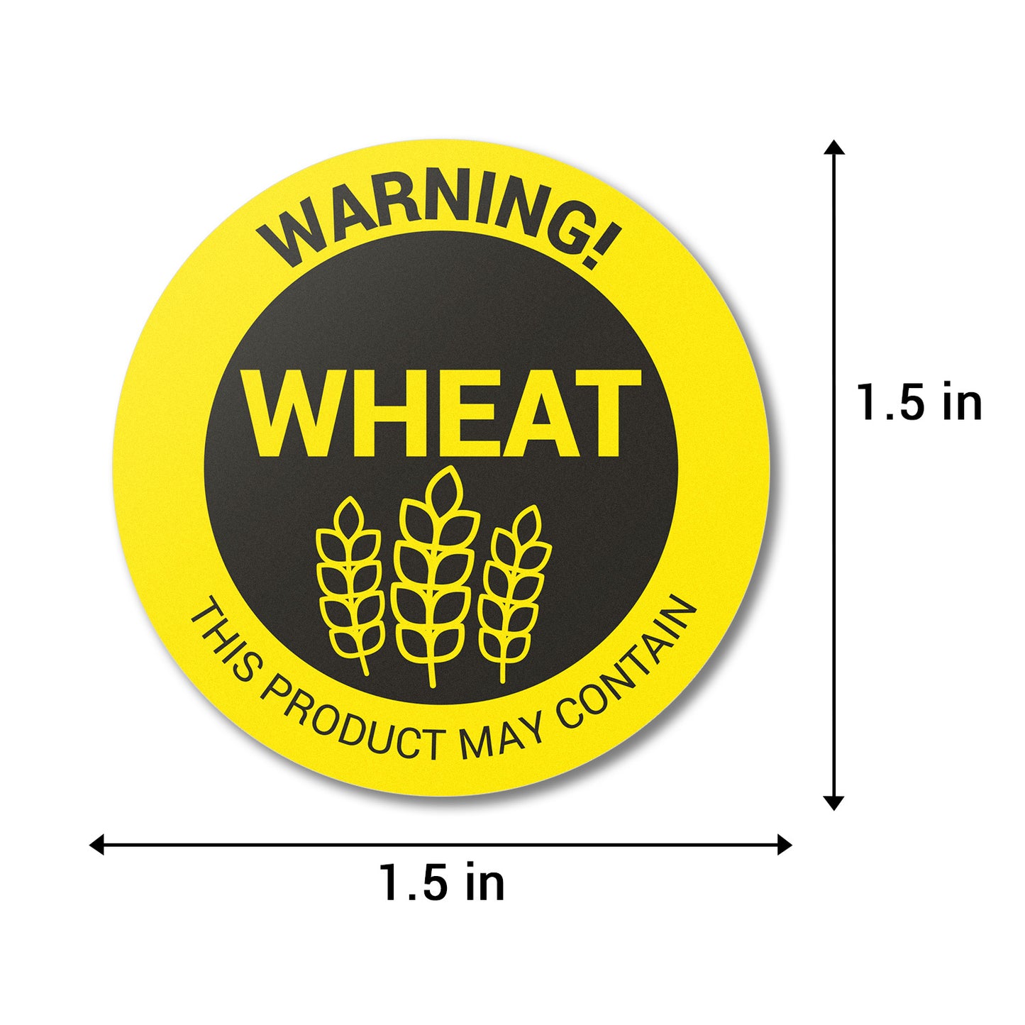 1.5 inch | Food Allergen: Warning! May Contain WHEAT Stickers ...