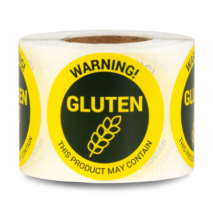 1.5 inch | Warning! May Contain GLUTEN Stickers