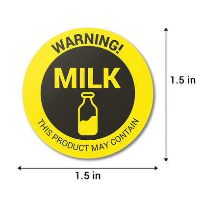 1.5 inch | Warning! May Contain MILK Stickers
