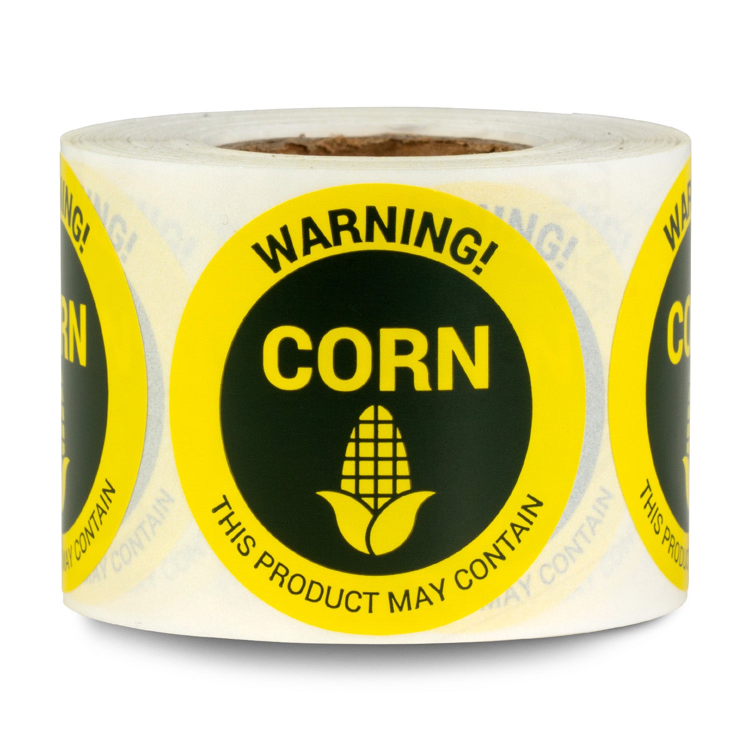 Warning Contains Label 1.5 inch | Warning! May Contain CORN Stickers – OfficeSmartLabels
