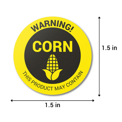 1.5 inch | Warning! May Contain CORN Stickers