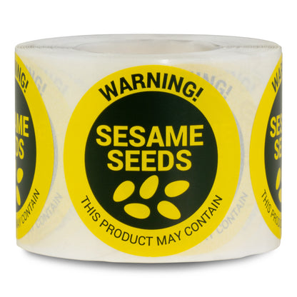 1.5 inch | Warning! May Contain SESAME SEEDS Stickers