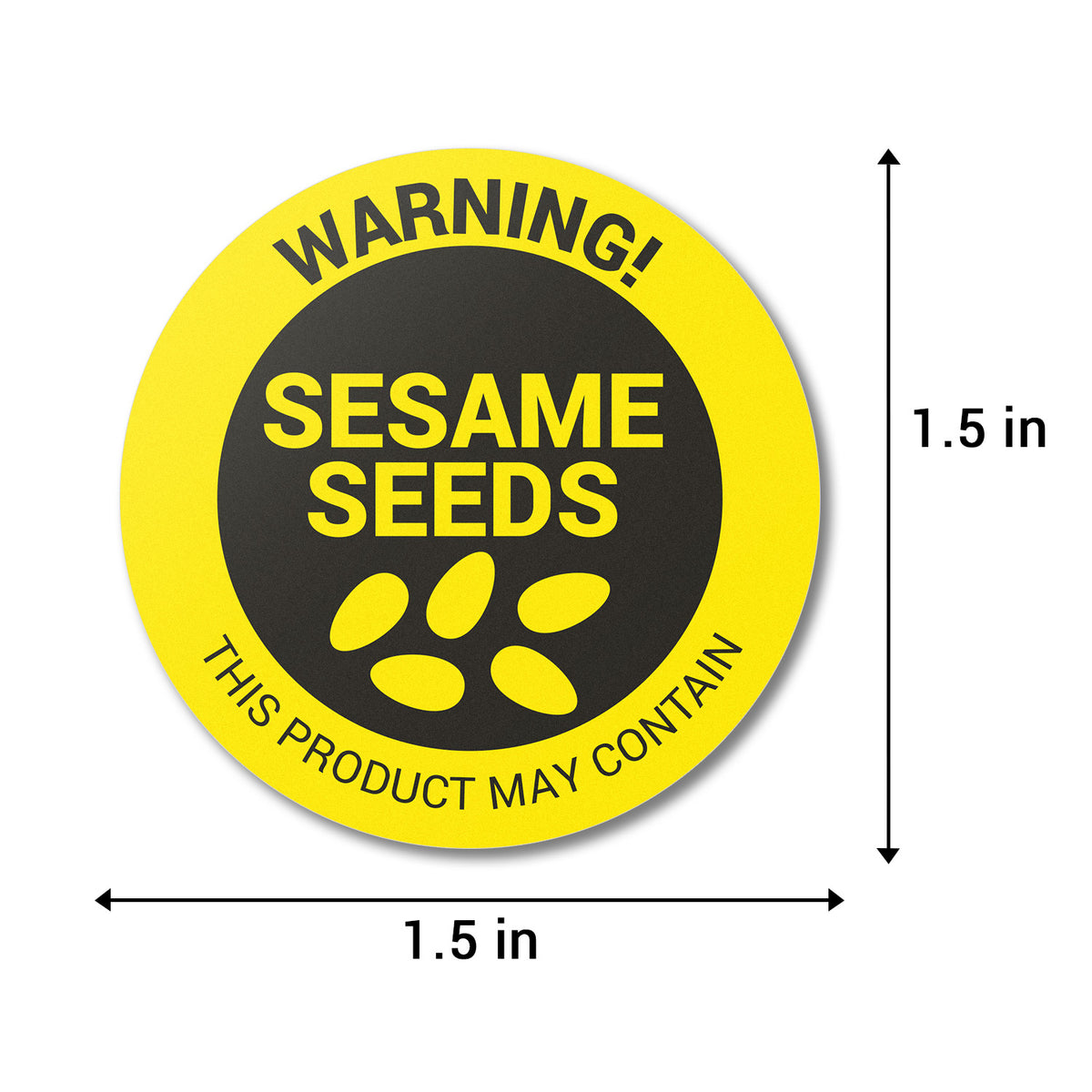 Sesame Label 1.5 inch | Warning! May Contain SESAME SEEDS Stickers – OfficeSmartLabels