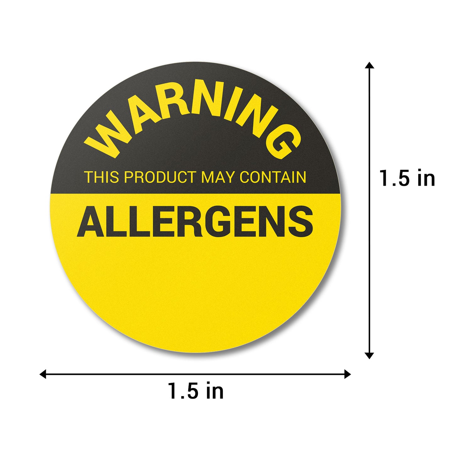 1.5 inch | Warning! May Contain ALLERGENS Stickers