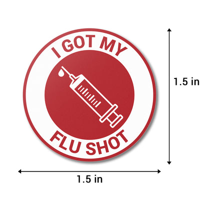 1.5 inch | Warning! I Got My Flu Shot Stickers