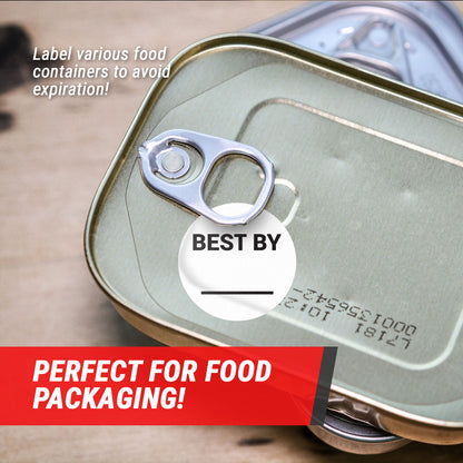 1.5 inch | BEST BY Stickers with Write-In Area for Food Storage