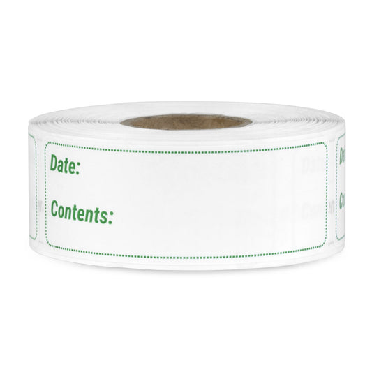 3 x 1 inch | Date: & Contents Stickers / Medical Labels