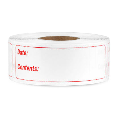 3 x 1 inch | Date: & Contents Stickers  / Medical Labels