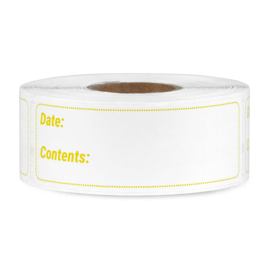 3 x 1 inch | Date: & Contents Stickers  / Medical Labels