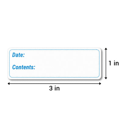 3 x 1 inch | Date: & Contents Stickers  / Medical Labels