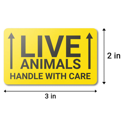 3 x 2 inch | Shipping & Handling: This Side Up, Live Animals Stickers