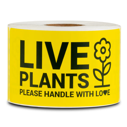 4 x 2 inch | Shipping & Handling: Please Handle with Love, Live Plants Stickers