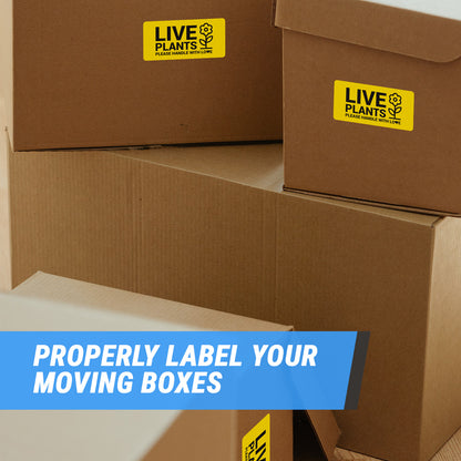 4 x 2 inch | Shipping & Handling: Please Handle with Love, Live Plants Stickers