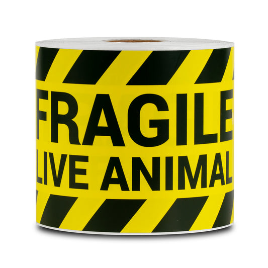 5 x 3 inch | Shipping & Handling: Fragile, Live Animals Stickers