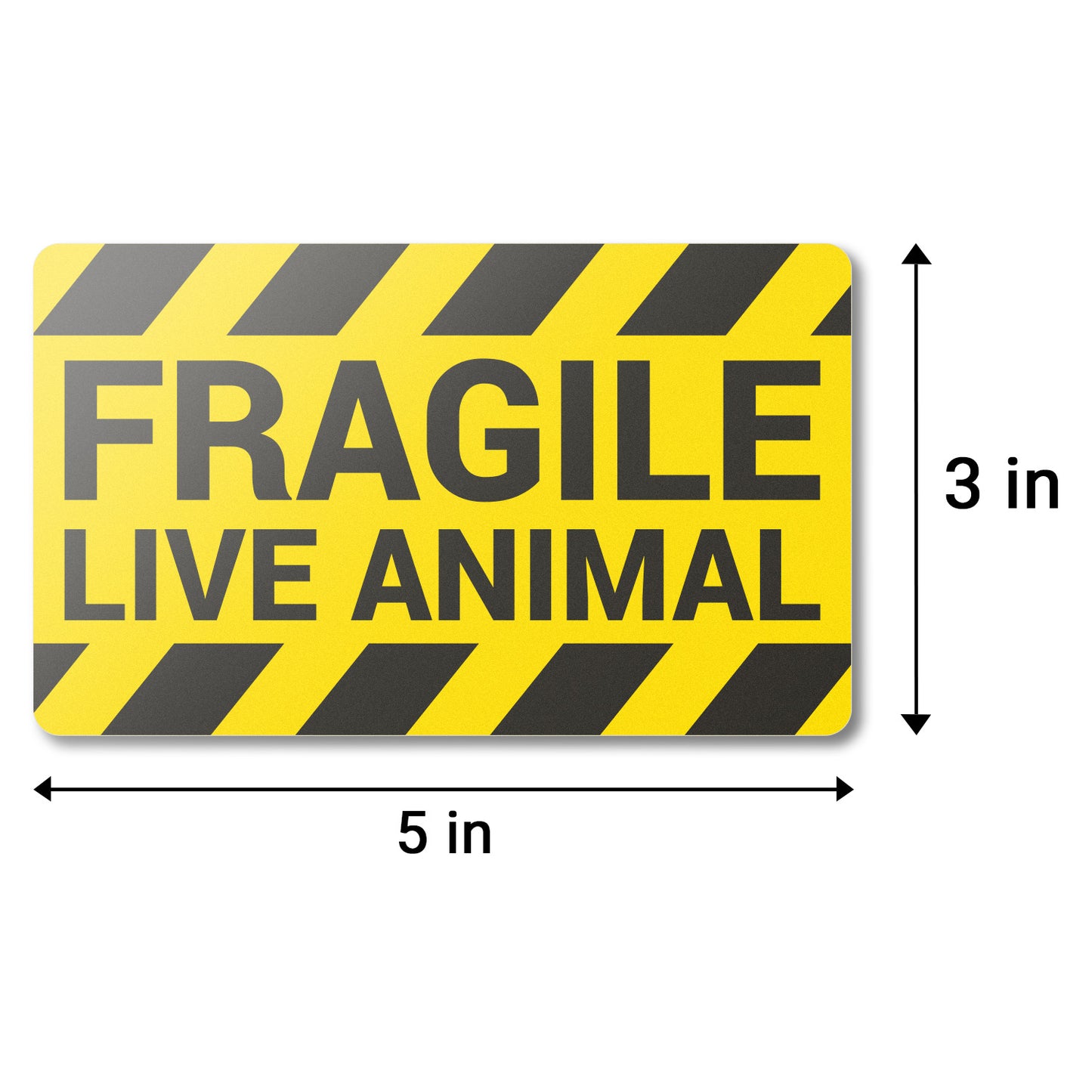 5 x 3 inch | Shipping & Handling: Fragile, Live Animals Stickers