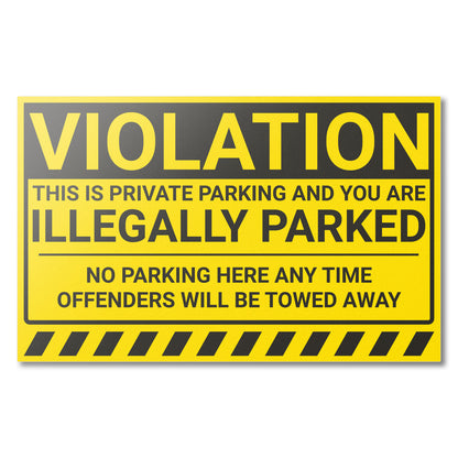 8 x 5 inch | Parking Violation: You are Illegally Parked Stickers