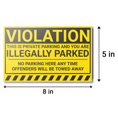 8 x 5 inch | Parking Violation: You are Illegally Parked Stickers