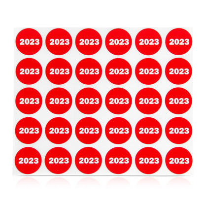 0.75 inch | Inventory: Color-Coded Year 2023 Stickers