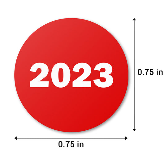 0.75 inch | Inventory: Color-Coded Year 2023 Stickers