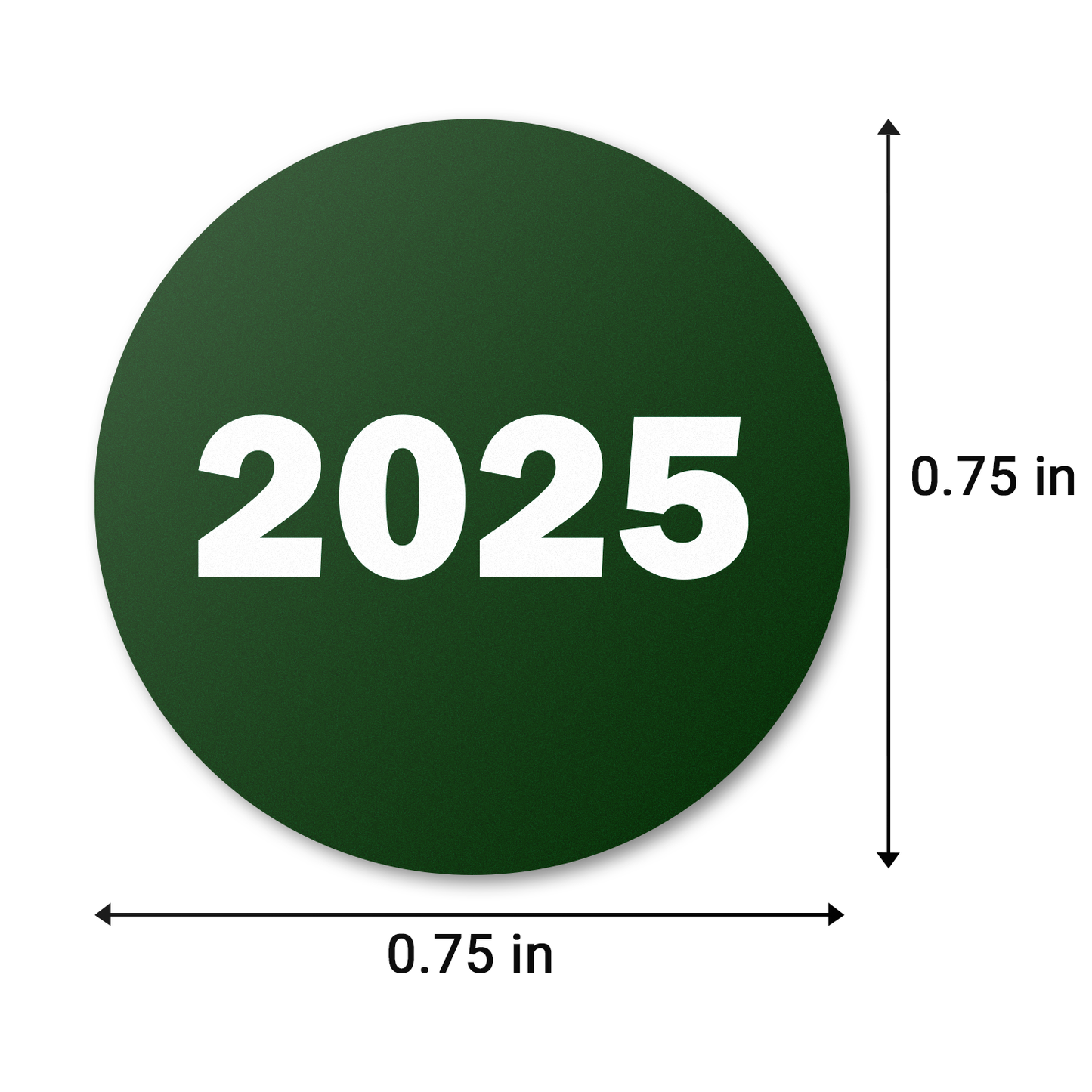 0.75 inch | Inventory: Color-Coded Year 2025 Stickers