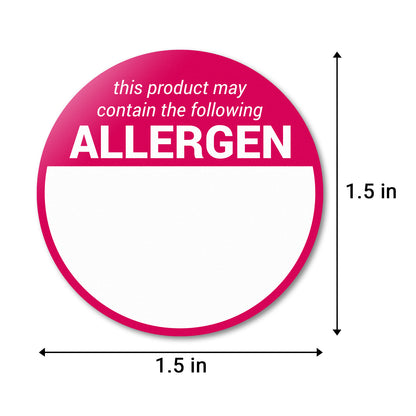 1.5 | Food Allergens: This Product May Contain the following Allergens Stickers