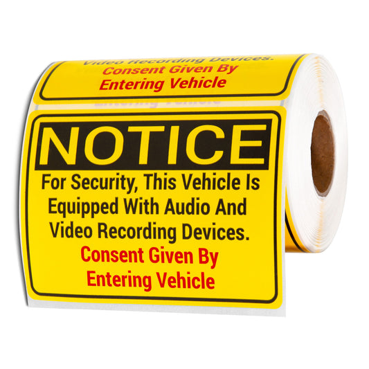 3.5 x 2.5 inch | Warning & Caution: Video Surveillance in Progress Stickers