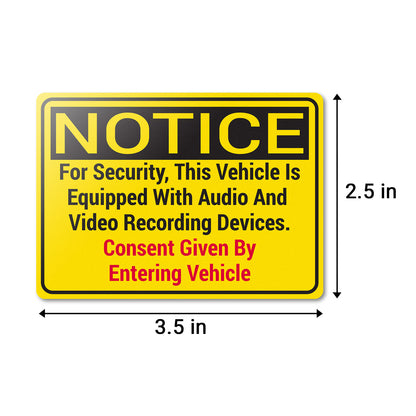 3.5 x 2.5 inch | Warning & Caution: Video Surveillance in Progress Stickers