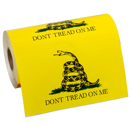 5 x 3 inch | Caution & Warning: Don't Tread on Me Stickers / Gadsden Flag Stickers