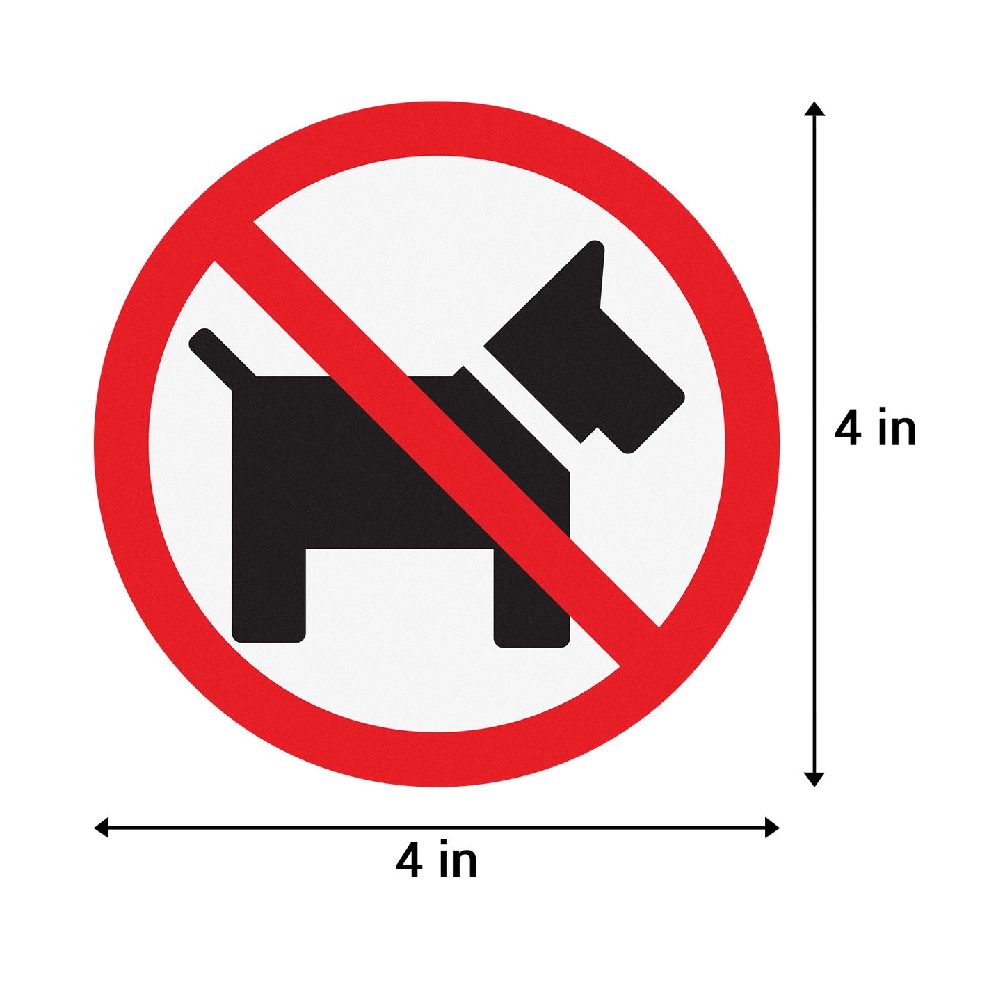 4 inch | Caution & Warning: No Dogs Allowed Stickers