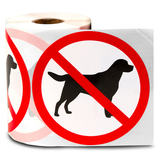 4 inch | Caution & Warning: No Dogs Allowed Stickers