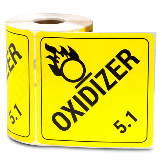 4  x 4 inch | Shipping & Handling: Oxidizer Stickers / Class 5.1 Stickers
