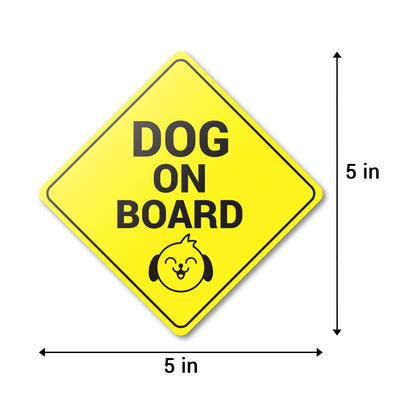 5 x 5 inch | Caution & Warning: Dog on Board Stickers with Dog