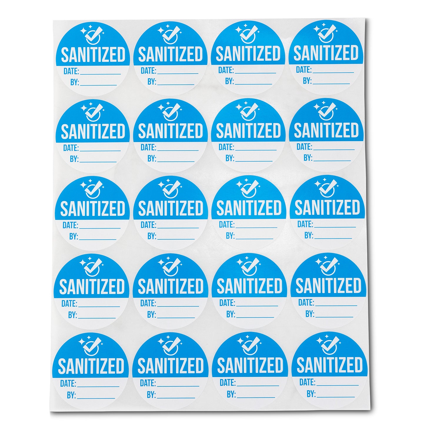 2 inch | Caution & Warning: Sanitized Stickers