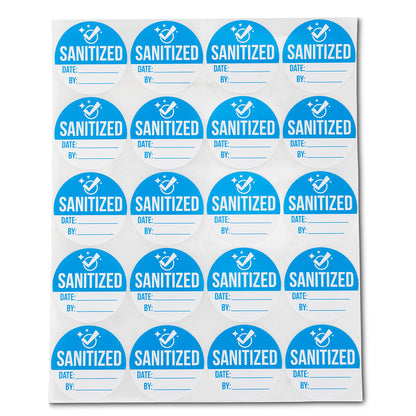 2 inch | Caution & Warning: Sanitized Stickers