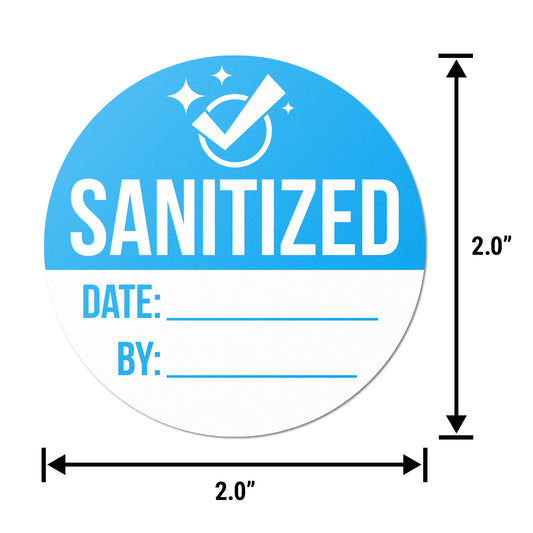 2 inch | Caution & Warning: Sanitized Stickers
