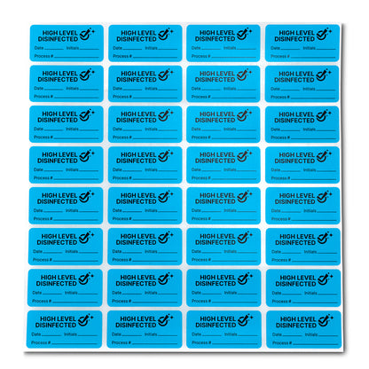 1.5 x 0.75 inch | Sanitized / High Level Disinfected Stickers