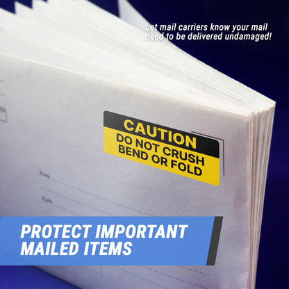 2.5 x 1 inch | Caution - Do Not Crush or Bend or Fold Stickers