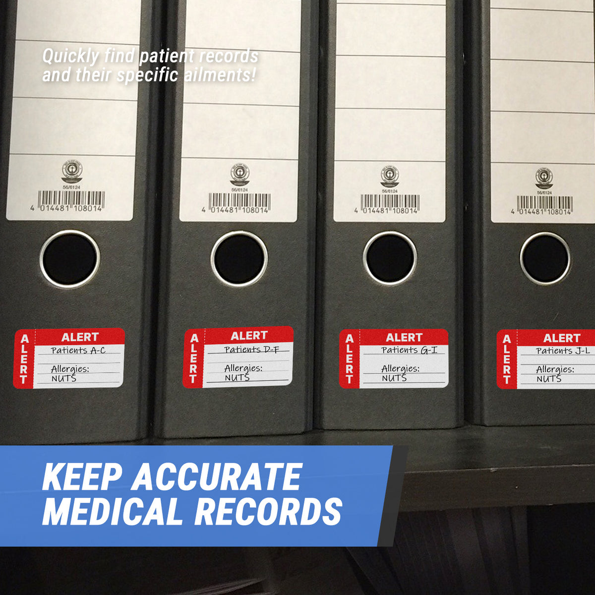 Alter Stickers 3.25 x 1.75 inch | Medical Alter Stickers for Patient File Folders ...