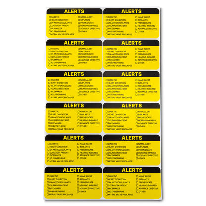Alter Stickers 3.25 x 1.75 inch | Medical Alter Checklist Stickers for Patient File F ...