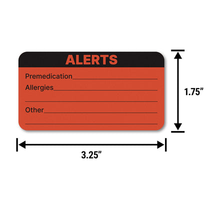 3.25 x 1.75 inch | Medical Alert Checklist Stickers for Patient File Folders