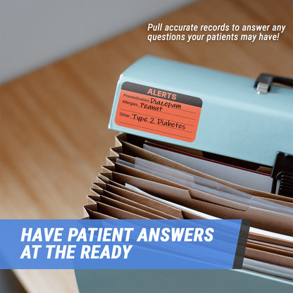 3.25 x 1.75 inch | Medical Alert Checklist Stickers for Patient File Folders