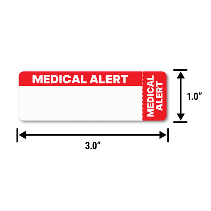 3 x 1 inch | Medical Alert Checklist Stickers for Patient File Folders