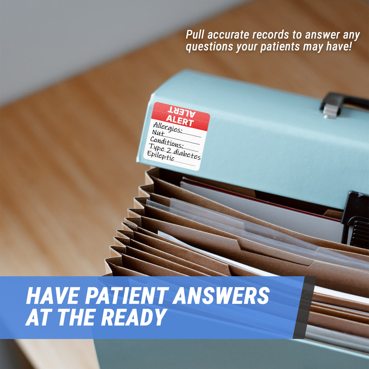 2 x 2 inch | Medical Alert Stickers for Patient File Folders ...