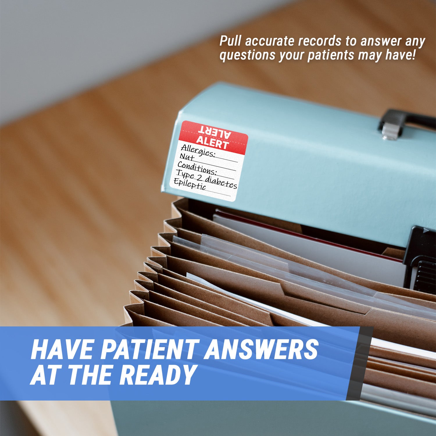 2 x 2 inch | Medical Alert Stickers for Patient File Folders ...