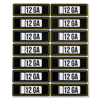 3 x 1 inch | 12 Gauge Ammunition Stickers