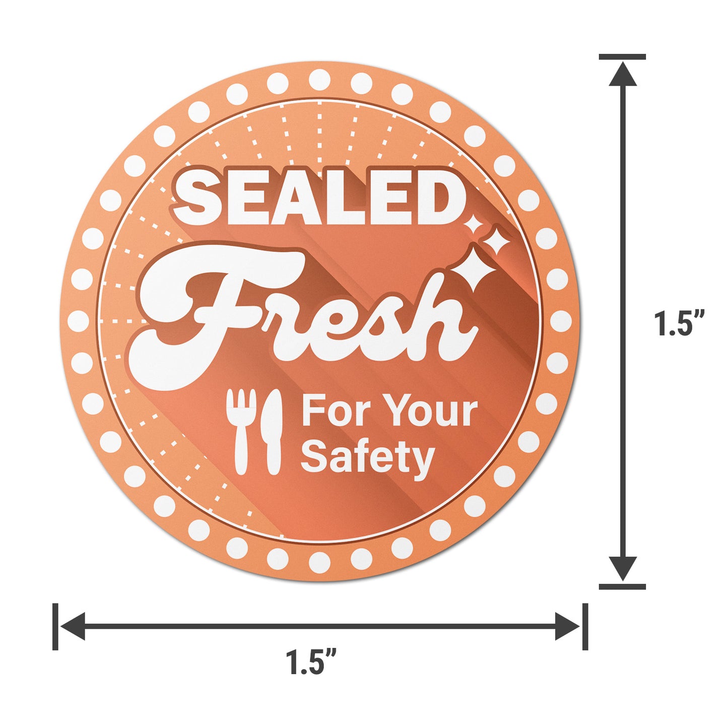 1.5 inch | Food Labeling: Sealed Fresh for your Safety Labels