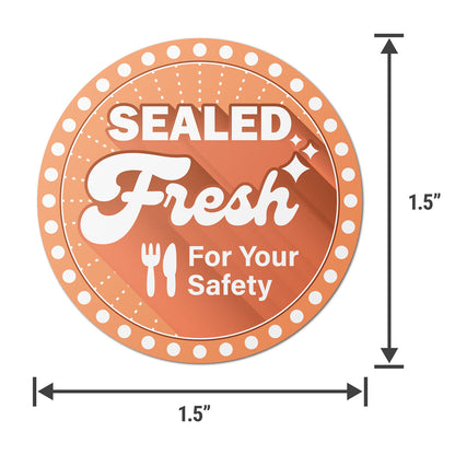 1.5 inch | Food Labeling: Sealed Fresh for your Safety Labels