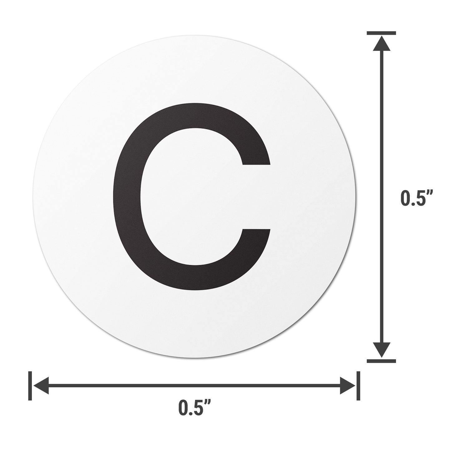 0.5 inch | Inventory: Capital Letter C Labels