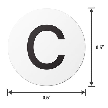 0.5 inch | Inventory: Capital Letter C Labels